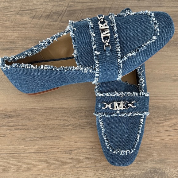 Michael Kors Frayed Denim Loafers - Picture 5 of 8